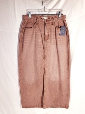 NEW Universal Thread Clay Pink Denim Maxi Skirt Size 10R High Waist New W/Tag